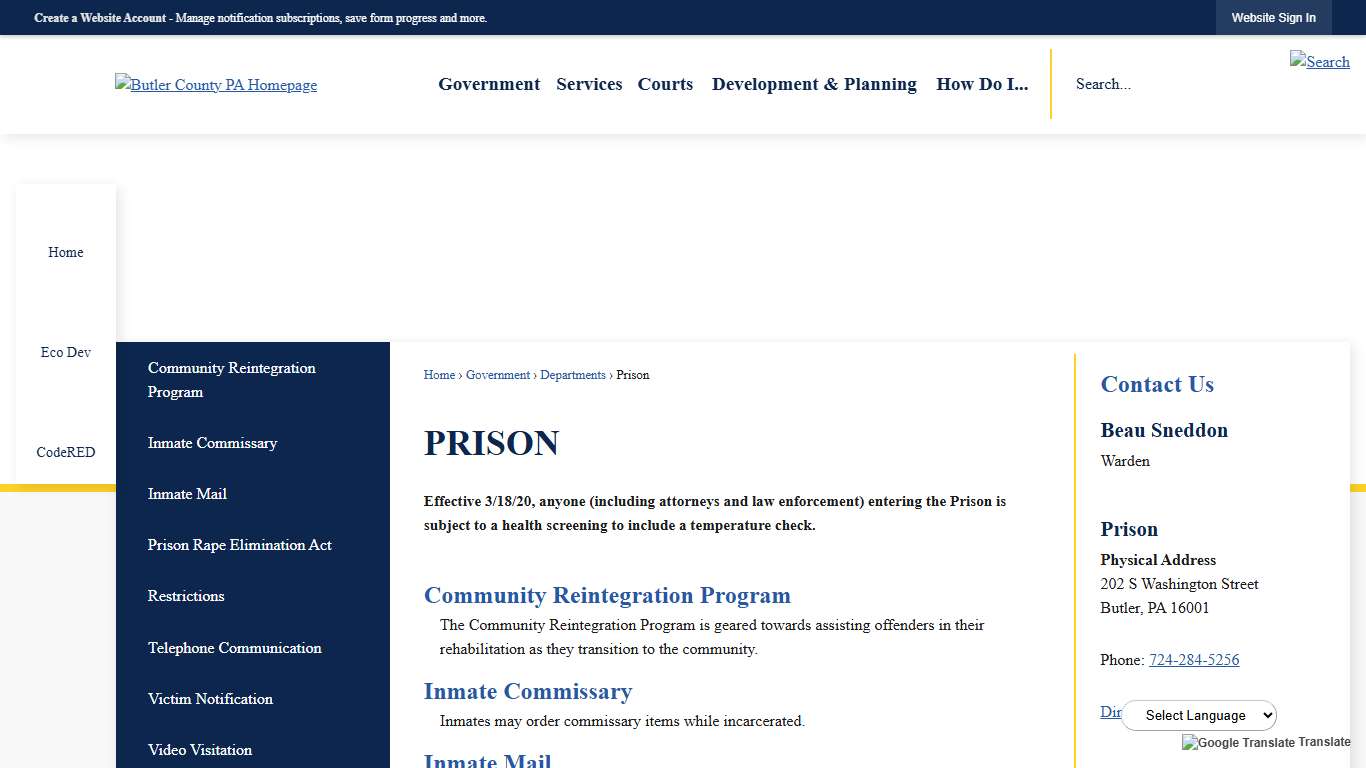 Prison | Butler County, PA